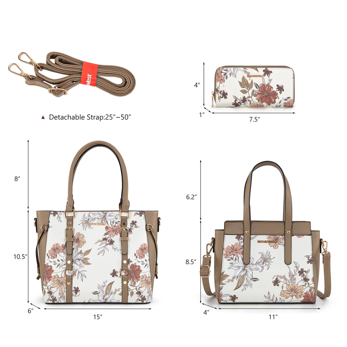 Montana West 3PCS Purses for Women Tote Bag and Wallet Set Shoulder Satchel Handbags