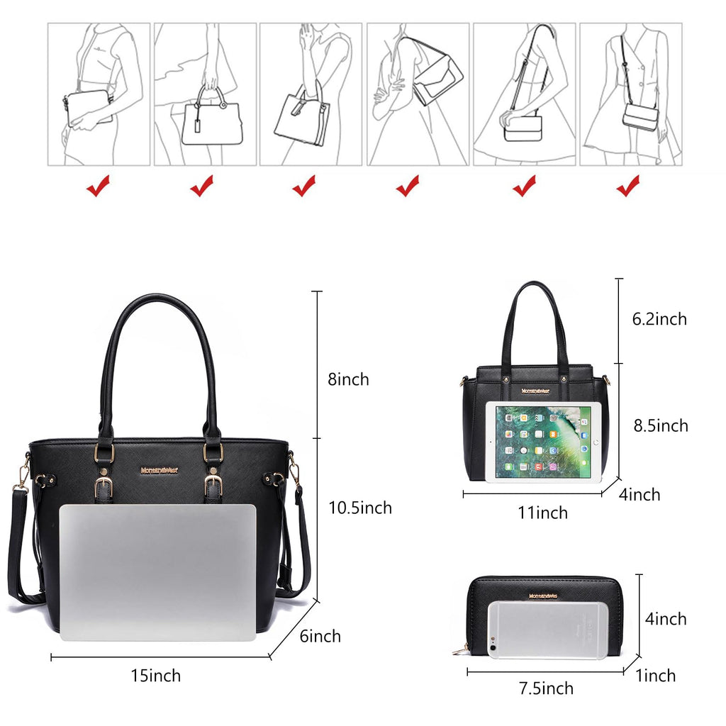 Montana West 3PCS Purses for Women Tote Bag and Wallet Set Shoulder Satchel Handbags