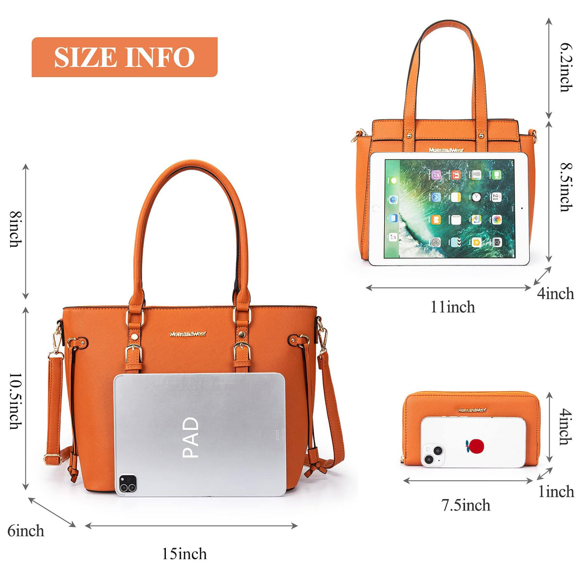 Montana West 3PCS Purses for Women Tote Bag and Wallet Set Shoulder Satchel Handbags