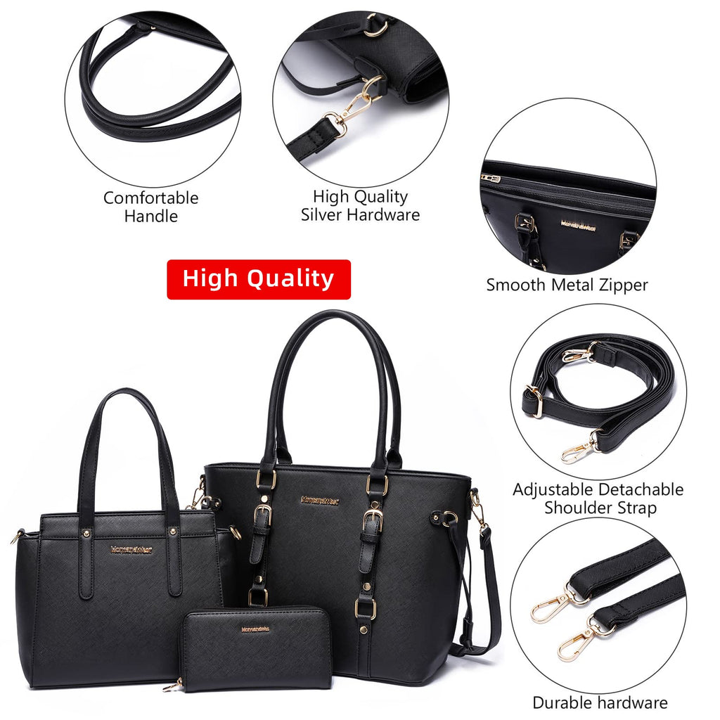Montana West 3PCS Purses for Women Tote Bag and Wallet Set Shoulder Satchel Handbags