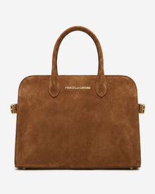 Viviana (cognac) - Italian suede leather women’s handbag